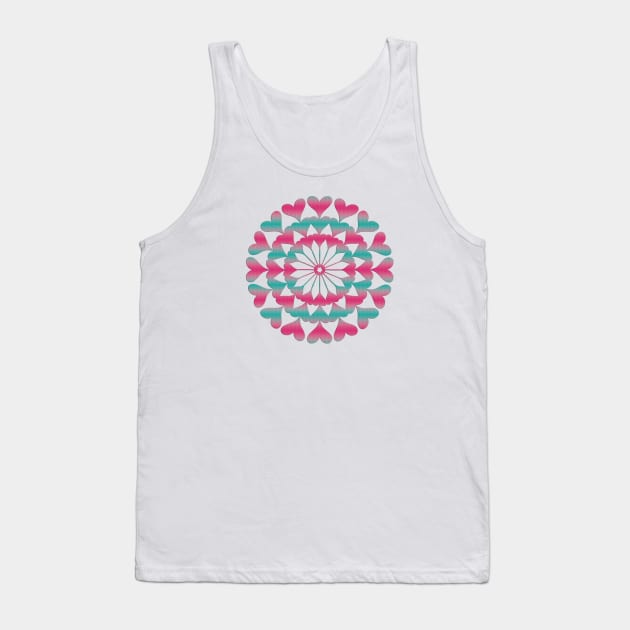 Heart Mandala Gradient Tank Top by By Diane Maclaine